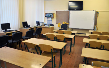 Computer class in rural school