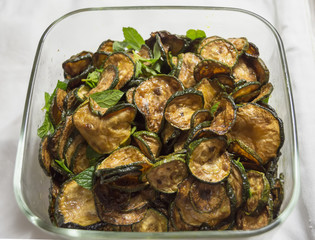 Zucchini alla scapece, italian food specialty