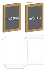 dvd paper packaging box die-cut line template