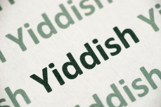 Word Yiddish Language Printed On Paper Macro