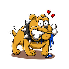 Bulldog with bone in love