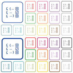 Debugging program outlined flat color icons