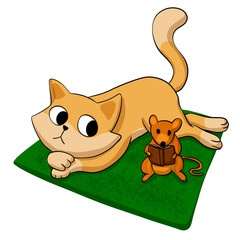 Cat and mouse reading book