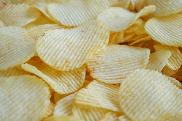 crispy potato chips snack texture background