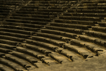 Spectator places of the ancient amphitheater
