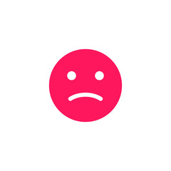 Angry emoji anthropomorphic face. Red smile isolated on a white background.