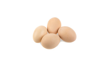 chicken eggs isolated on white background