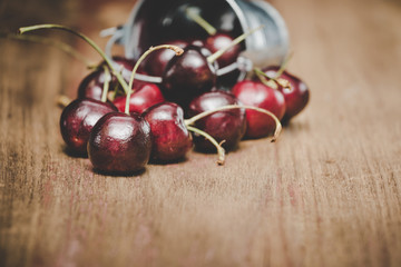 Fresh organic cherries