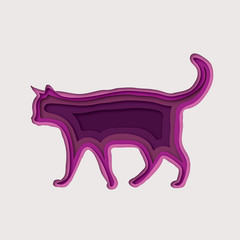 Cat paper cutout artwork