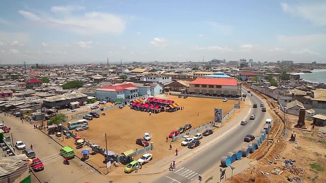African town, Accra Ghana, May 2015