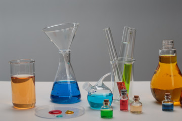 Test tubes on a table