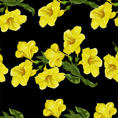 Golden  trumpet seamless pattern