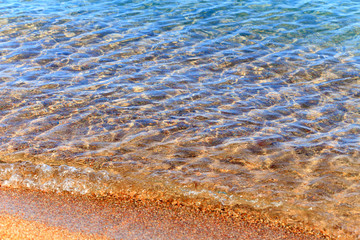 Blue clear water. Sea, lake, sun, beach, vacation Background for inserting images and text....