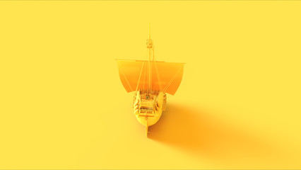 Fototapeta na wymiar Yellow Pirate Ship 3d illustration 3d rendering 