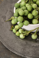 fresh Pea Aubegine bunch