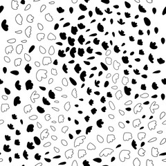 Vector organic seamless abstract background, botanical motif with stylized small leaves, freehand doodles pattern.