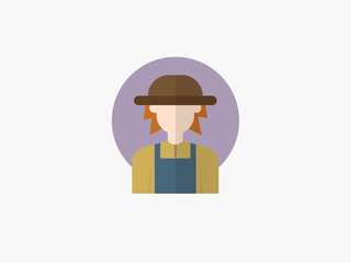 farmer cartoon avatar flat design icon