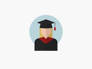 graduation student cartoon avatar flat design icon