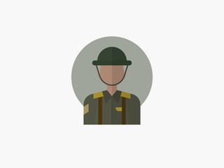 soldier cartoon avatar flat design icon