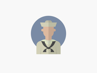 sailor cartoon avatar flat design icon