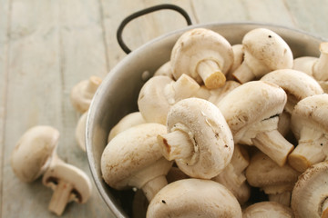 fresh uncooked mushrooms