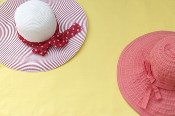  sunny hats on a yellow background