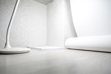 Desktop. Monochrome image.