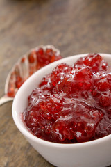 fresh strawberry jam in dish