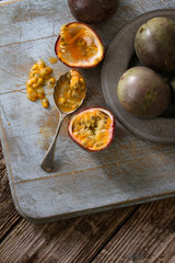 preparing passion fruit