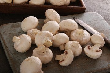 fresh uncooked mushrooms
