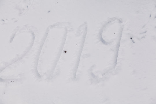 2019 written on white snow