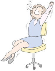 あくびする女性