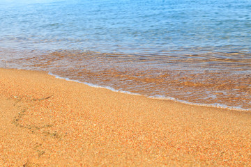 Blue clear water. Sea, lake, sun, beach, vacation Background for inserting images and text....