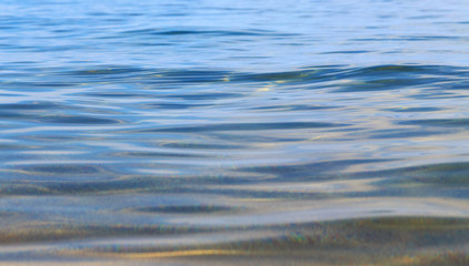 Blue clear water. Sea, lake, sun, beach, vacation Background for inserting images and text....