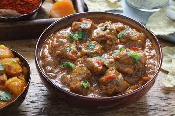 traditional indian curry meal