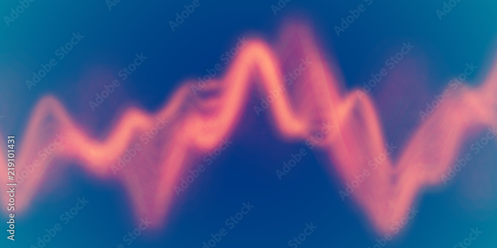 Poster 3d sound waves. big data abstract visualization: business charts analytics. digital landscape with f