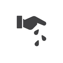 Hand and seeds vector icon. filled flat sign for mobile concept and web design. Hand seeding simple solid icon. Symbol, logo illustration. Pixel perfect vector graphics