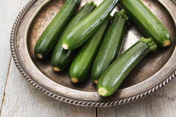 preparing baby courgette