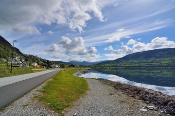 VOSS Water source at Ogge Lake in Vatnestr&oslash;m village, southern Norway.