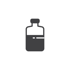 Obraz premium Bottle with liquid vector icon. filled flat sign for mobile concept and web design. fertilizer bottle simple solid icon. Symbol, logo illustration. Pixel perfect vector graphics