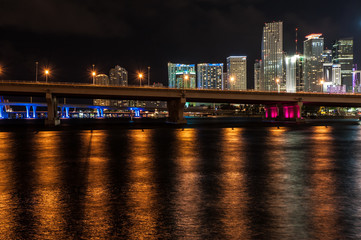 miami beach skyline at night