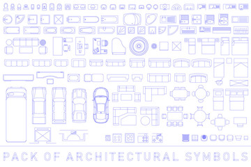Pack of Architectural Symbols - obrazy, fototapety, plakaty