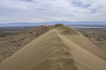 The singing dune in the national park Altyn Emel, Kazakhstan 