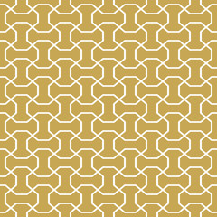 Seamless vector golden and white ornament. Modern background. Geometric modern pattern