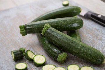preparing baby courgette