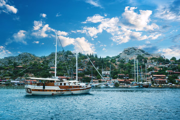 Fototapeta na wymiar Kekova island, Turkey. Sea view on Kekova.