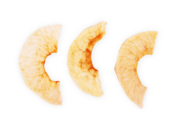 dried apples on white background