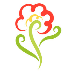 Obraz premium Elegant red flower with leaf-curls, beautiful nature