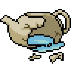 Obraz premium vector pixel art jar break