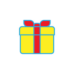 Gift box simple solid icon for mobile concept and web design. Present symbol. Flat pictogram isolated on white. Editable stroke.